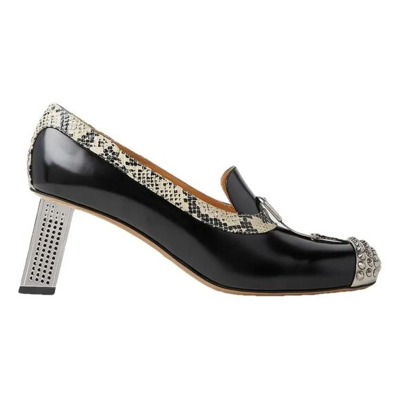 Gucci  Spice Lux Python Avana Black and Silver Spiked Metal Heel Pumps EU 39 US9 - Picture 1 of 14